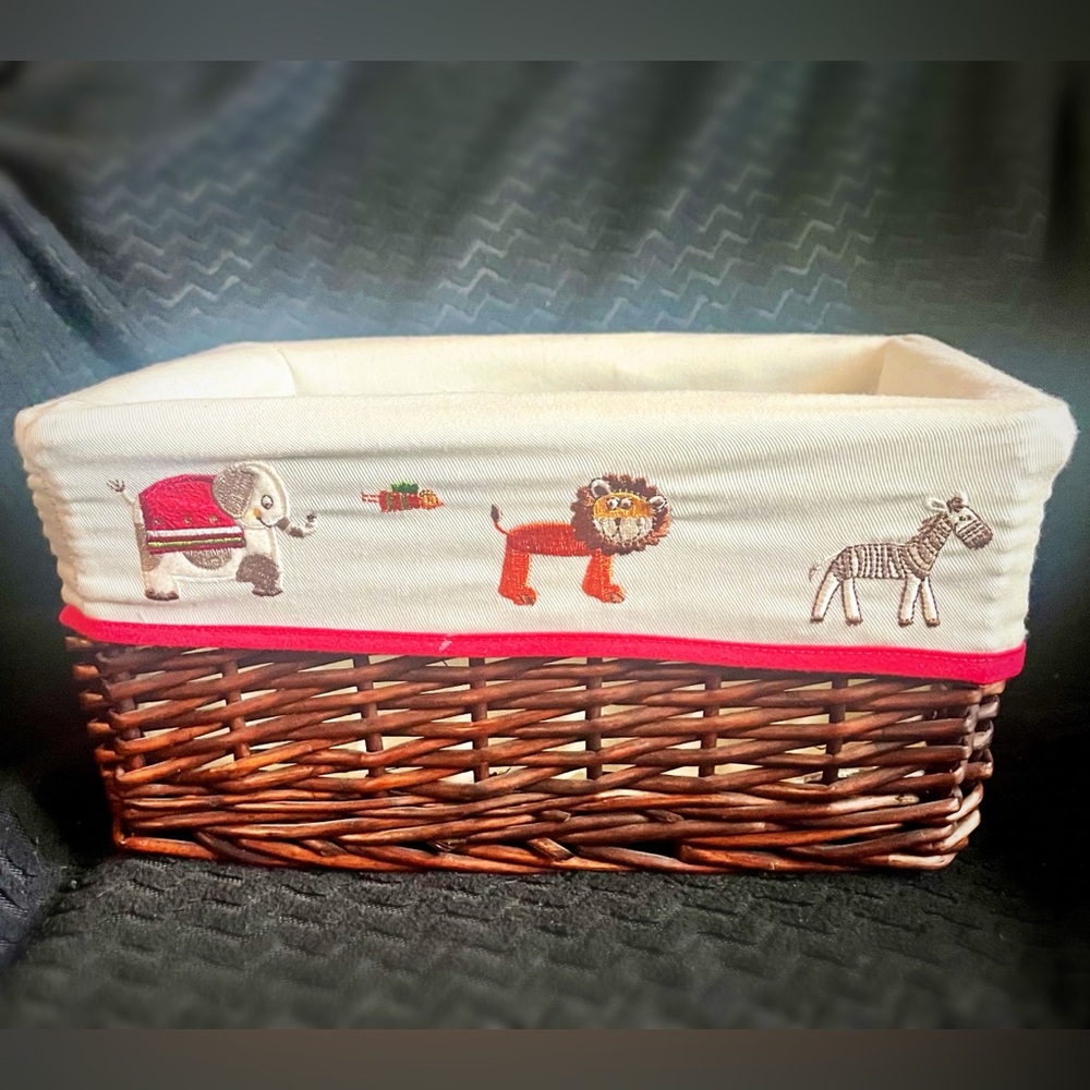 Vintage Wicker Basket Nursery Storage